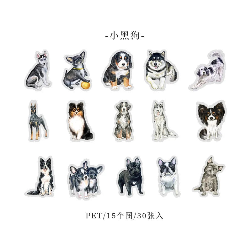 Stickers mascotas kawaii-30 pzas