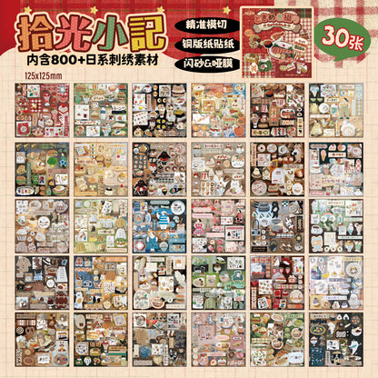 Librito de stickers estilo japones embroidery-30 hojas