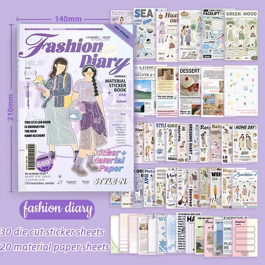 Revista fashion diary estilo korea-50 hojas