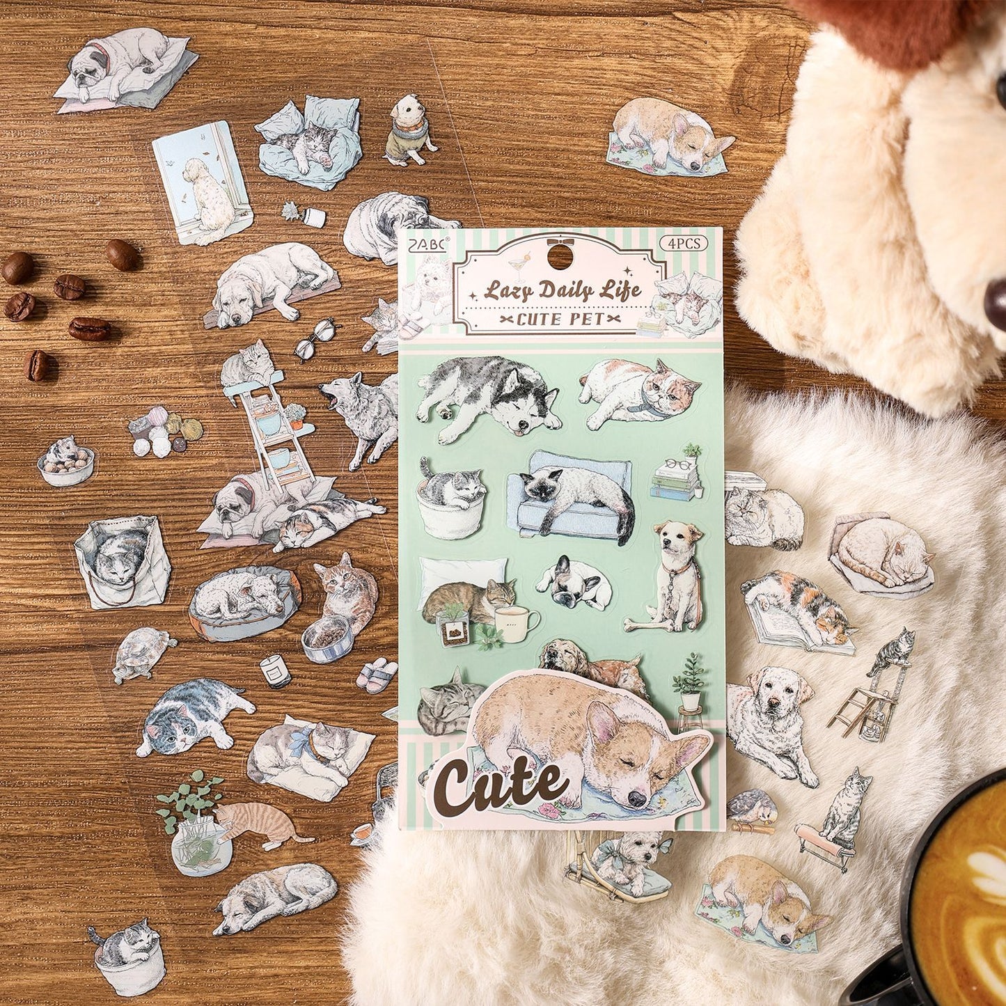 Stickers cute pet-4 planchas