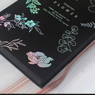 Bullet journal "flower" de hojas negras-80 hojas de 100gr