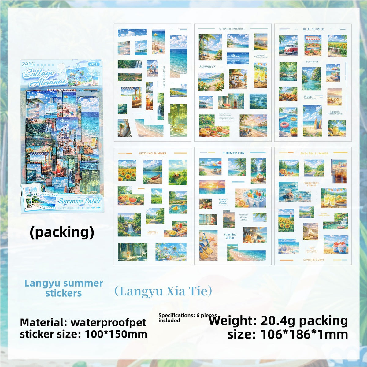 Stickers collage almanac-6 planchas