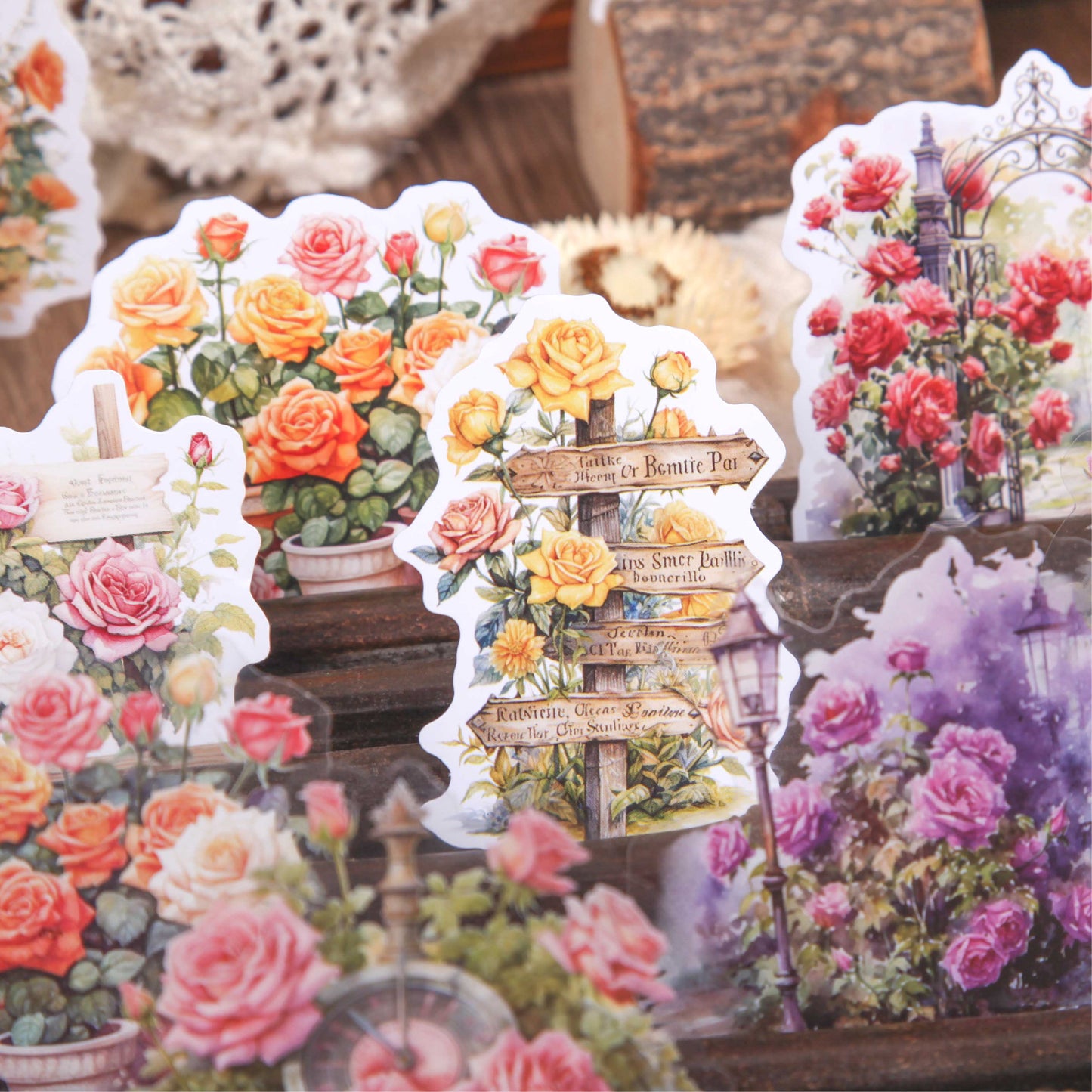 Stickers florales rose manor-20 pzas