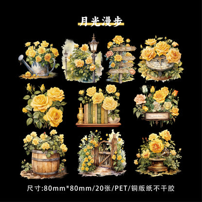 Stickers florales rose manor-20 pzas