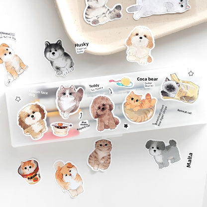 Stickers deco cat dog-1 plancha
