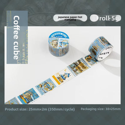 Washitape estampillas con foil-2 metros