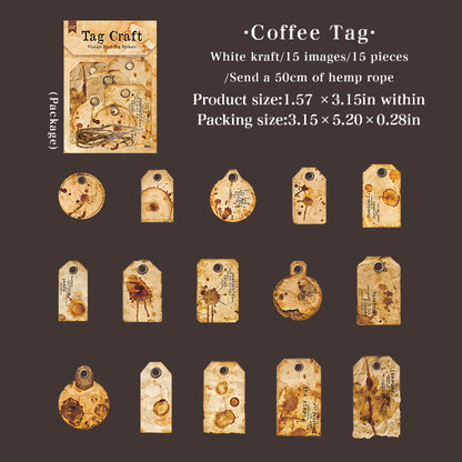 Stickers tag vintage-15 pzas