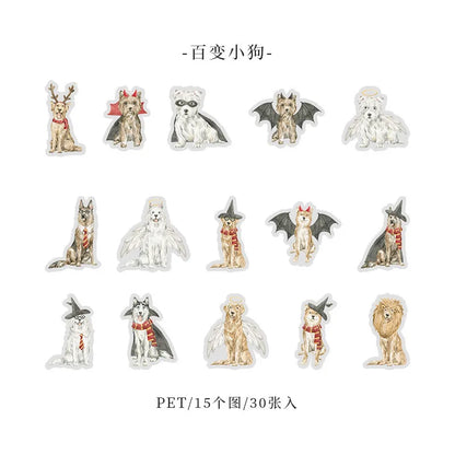 Stickers mascotas kawaii-30 pzas