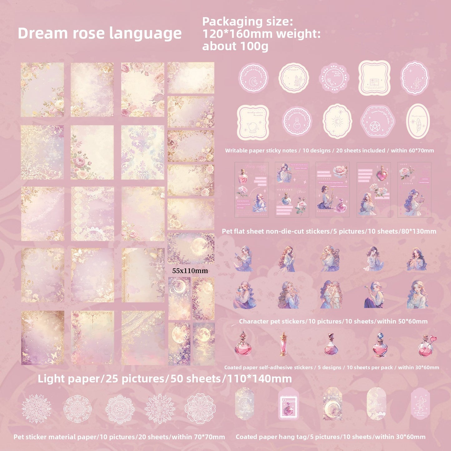 Set de papeleria Elegant waltz-130 pzas