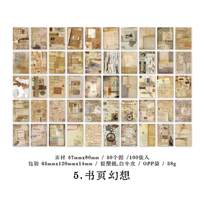 Block de papel mottled poetry vintage-100 pzas
