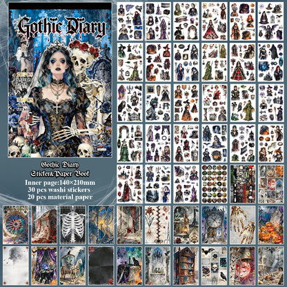 Block de stickers Gothic diary-50 hojas