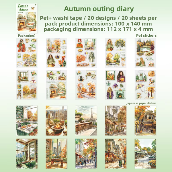 Libro de stickers Paris autumn-20 hojas