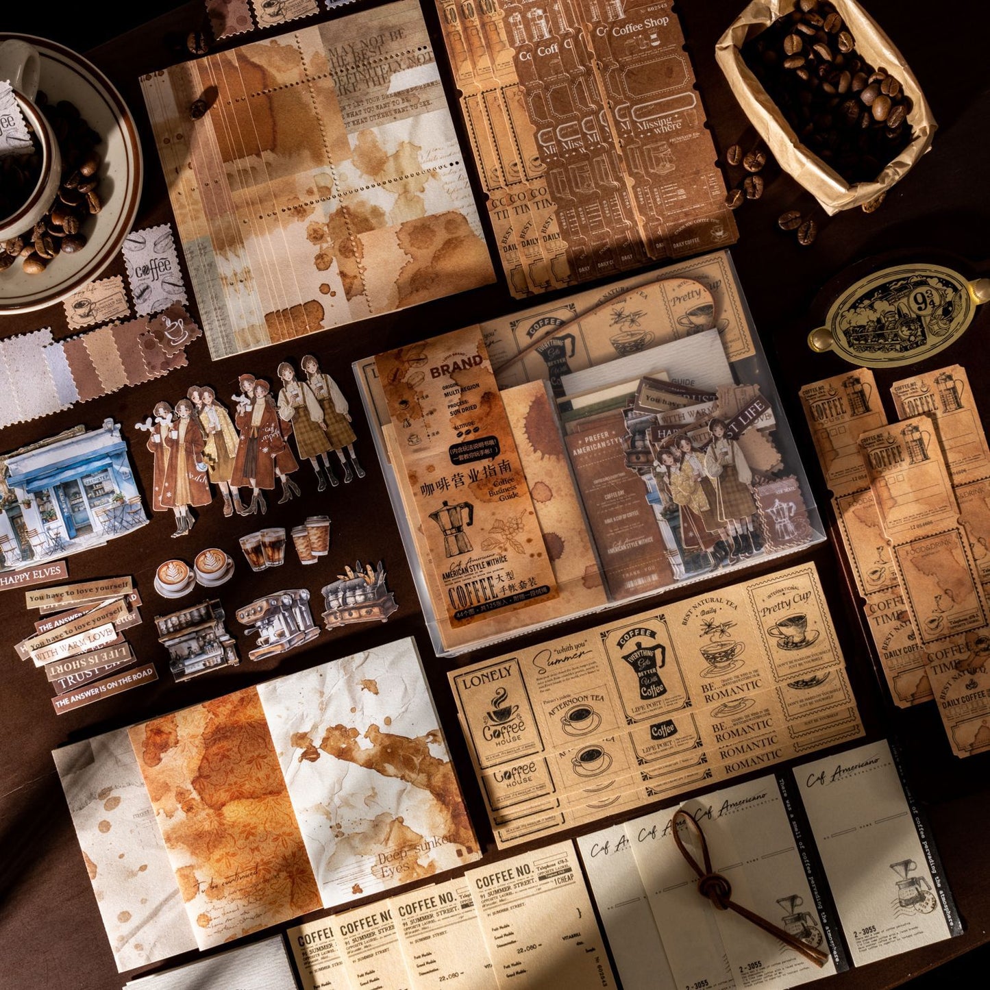 Set de papeleria coffee-126 pzas