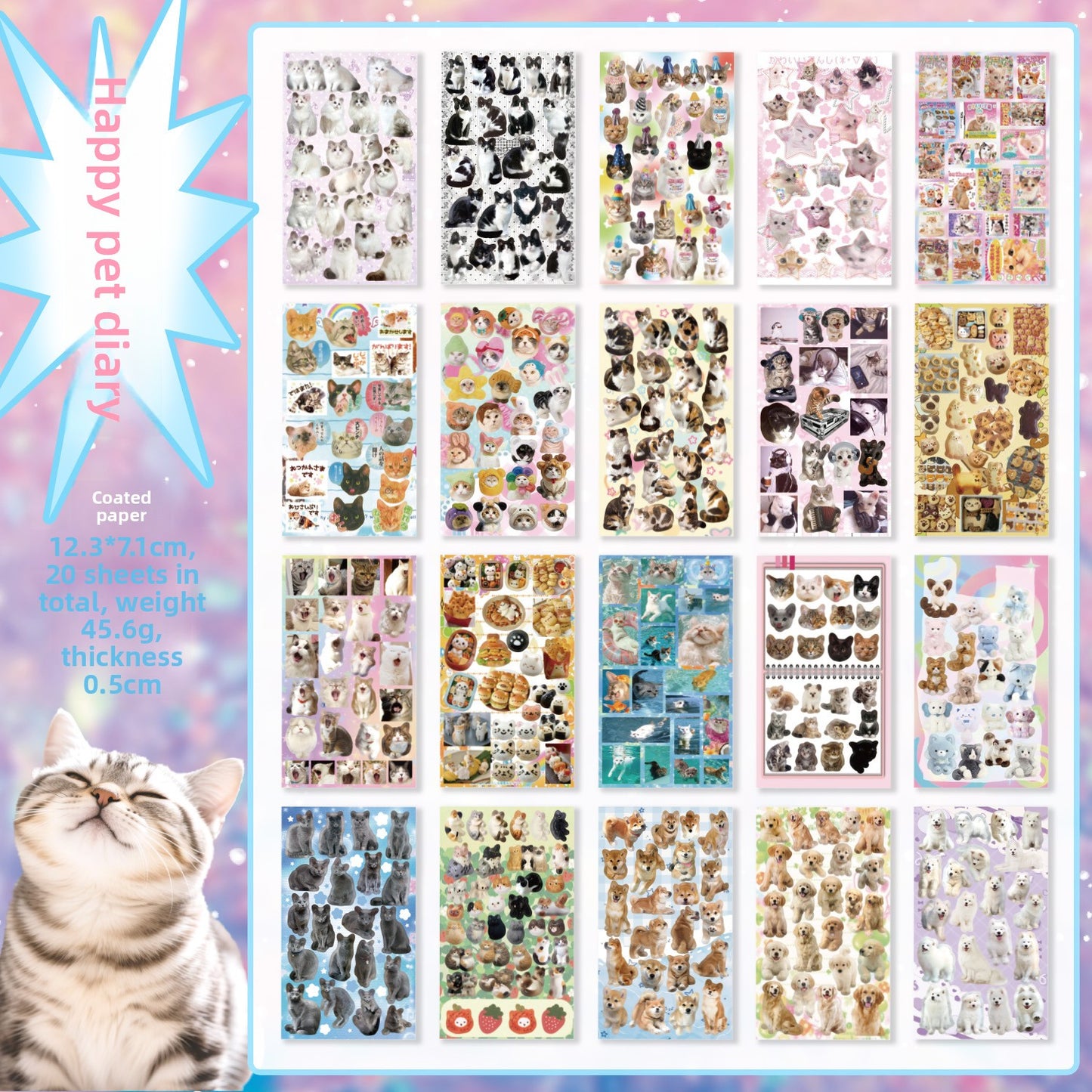 Librito cute pet happy diary-20 hojas