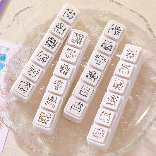 Sellitos 6 en 1 para planner gatitos