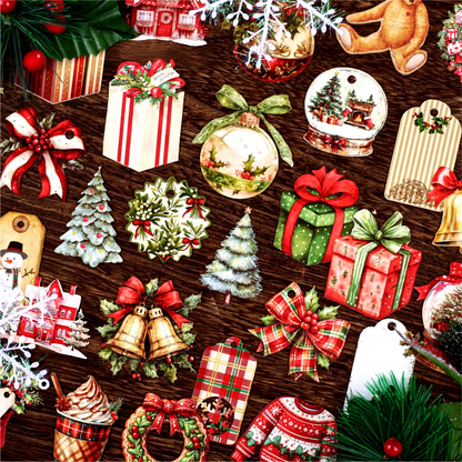 Stickers en cartonaje navideños -20 pzas