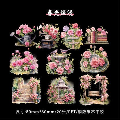 Stickers florales rose manor-20 pzas
