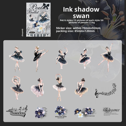 Stickers poetic ballet-30 pzas