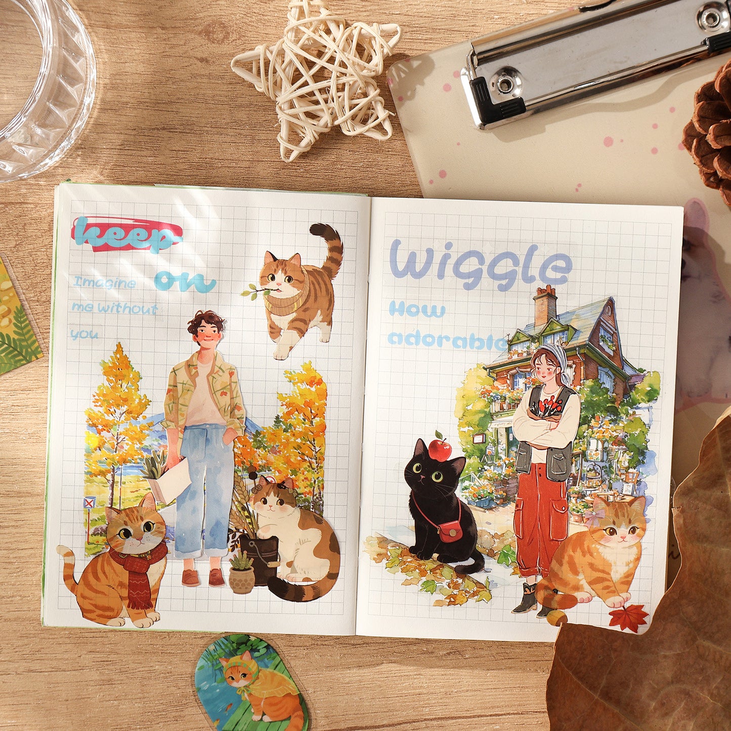 Caja de stickers kitty XL-60 pzas