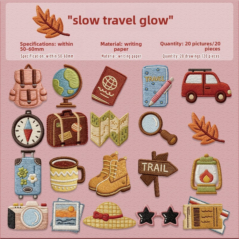 Stickers estilo bordados-20 pzas
