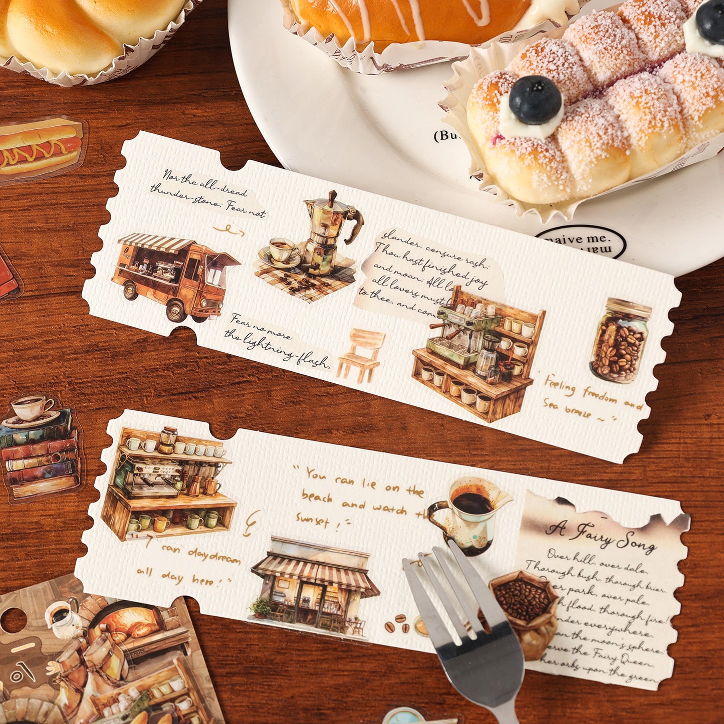 Stickers alimentos y lugares-25 pzas