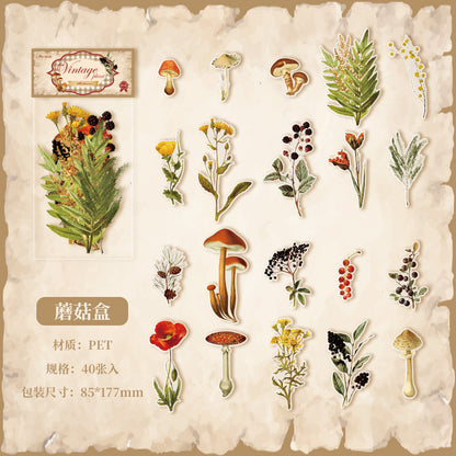 Stickers vintage plant-40 pzas