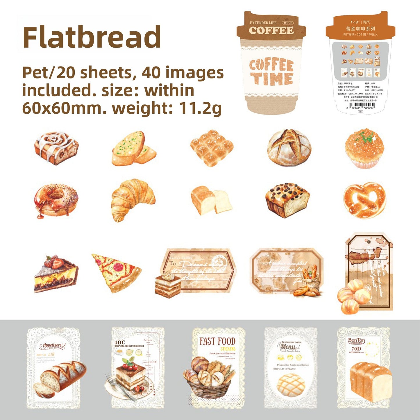 Stickers Extended life coffee-40 pzas