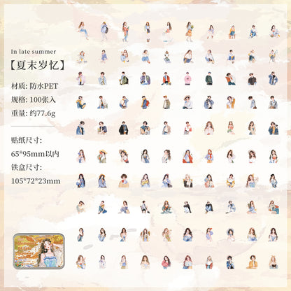 Latas de stickers muñecas y chicos-100 pzas