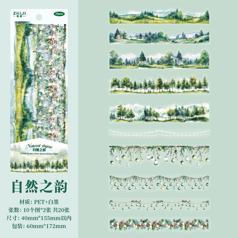 Stickers horizontales paisajismo-20 pzas