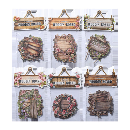 Stickers cartonaje wooden board-15 pzas