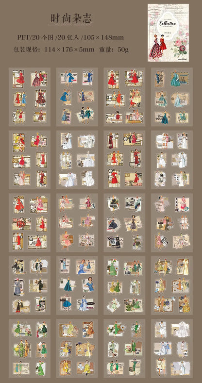 Libro de stickers transparentes collection retro-20 hojas