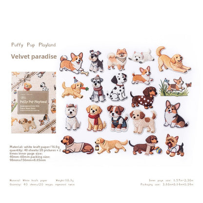 Stickers cute animals bordados-40 pzas