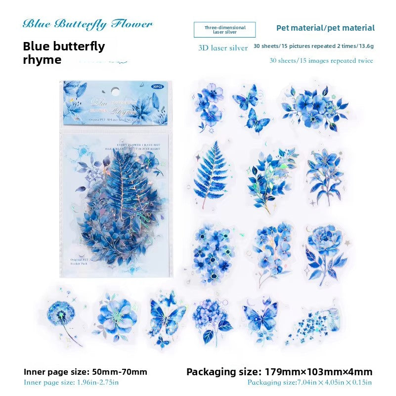 Stickers blue holograficos-30 pzas