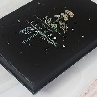 Bullet journal "flower" de hojas negras-80 hojas de 100gr