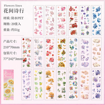 Block de stickers flores-20 hojas