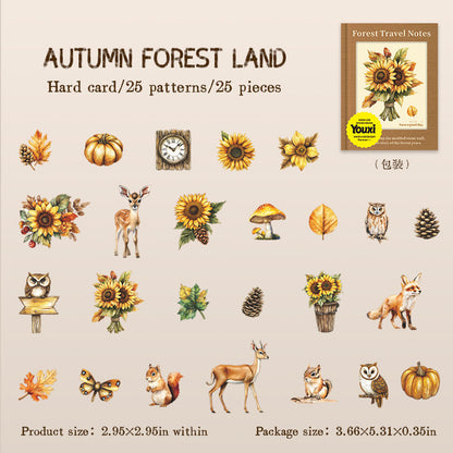Stickers forest travel notes-25 pzas