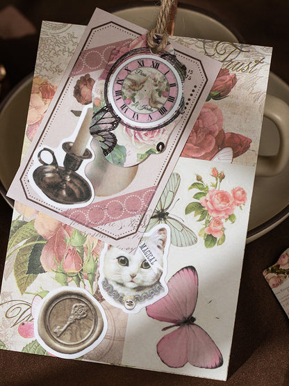 Papel vintage retro material pack-113 pzas