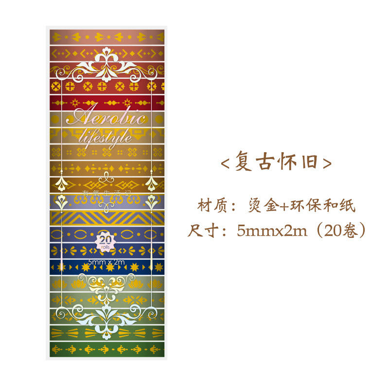 Washitape thin con foil-20 pzas