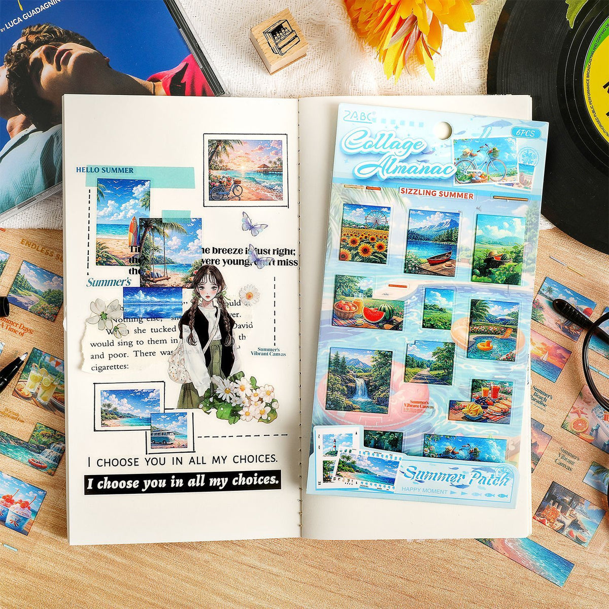 Stickers collage almanac-6 planchas