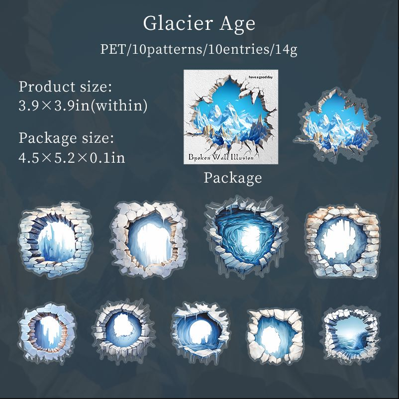 Stickers broken wall-10 pzas