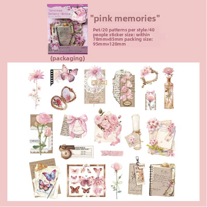 Stickers timeless botany notes-40 pzas