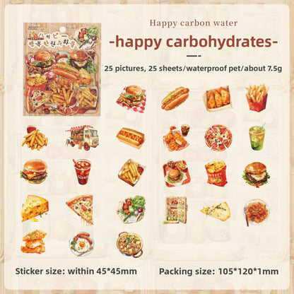Stickers alimentos y lugares-25 pzas