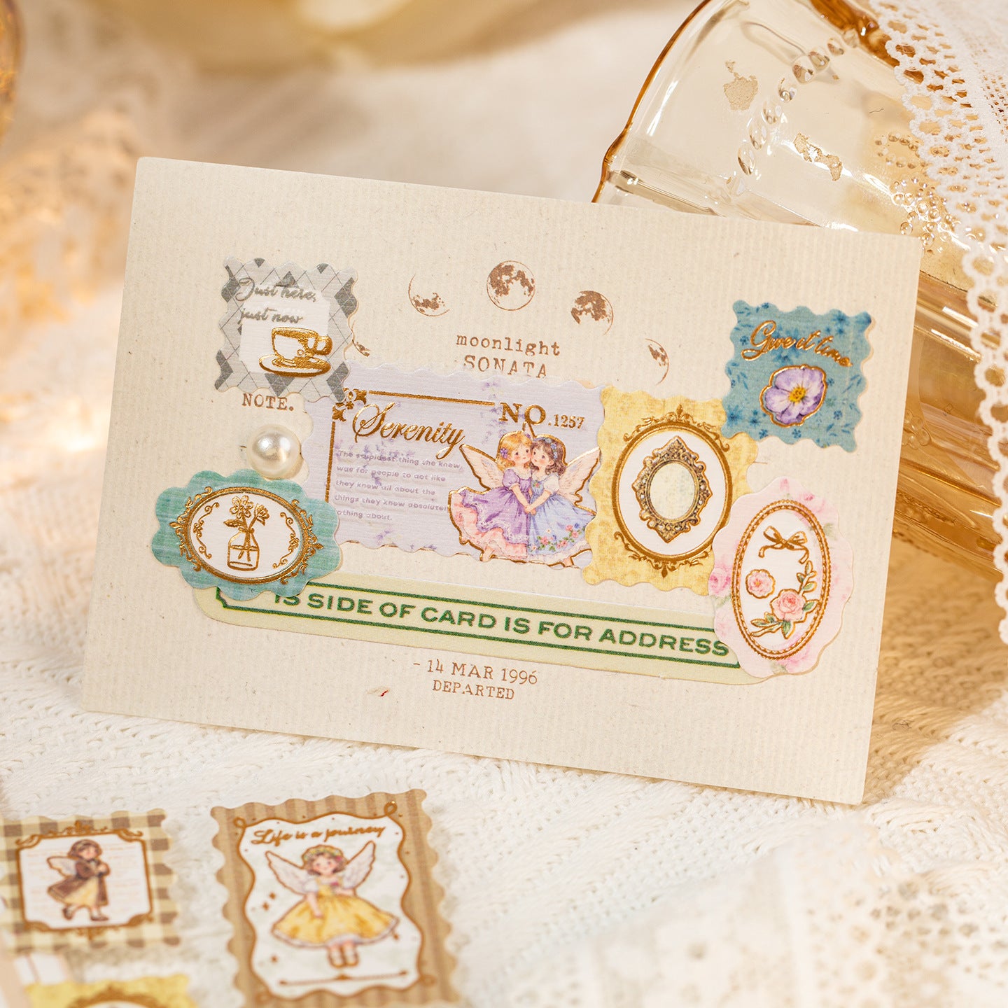 Stickers estampillas con relieve y foil