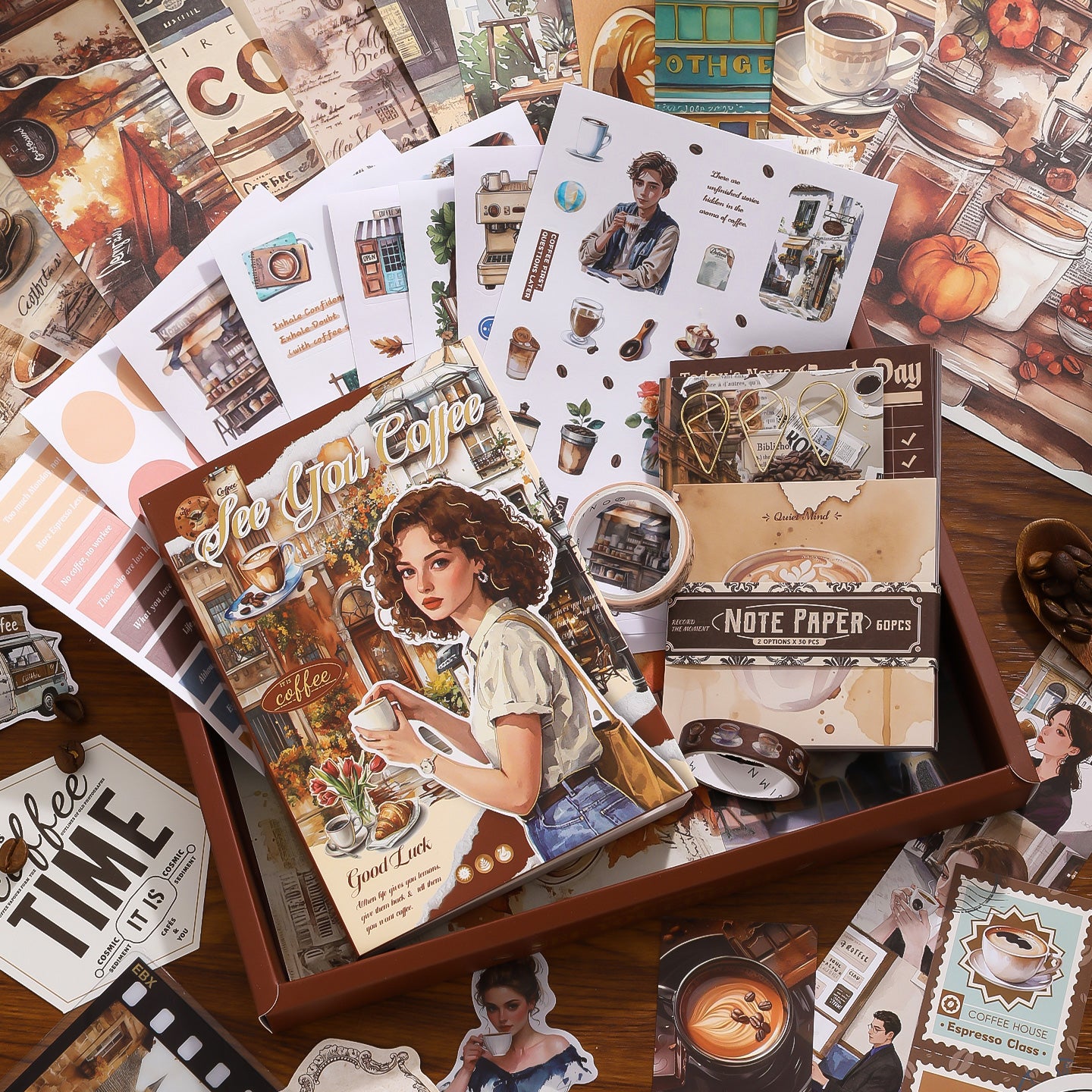 Set de papeleria Coffee-147 pzas