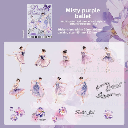 Stickers poetic ballet-30 pzas