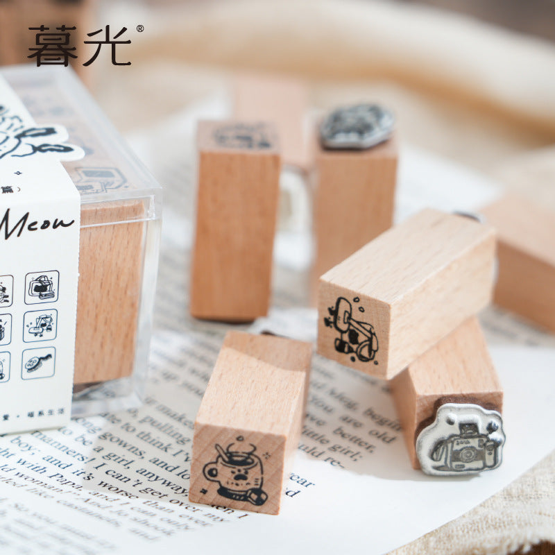 Sellitos de madera Mini Meow-9 pzas