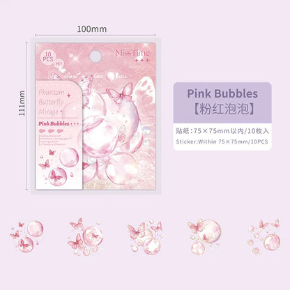 Stickers burbujas butterfly-10 pzas