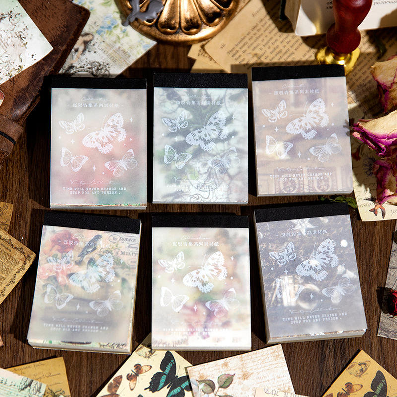 Block de papel mottled poetry vintage-100 pzas