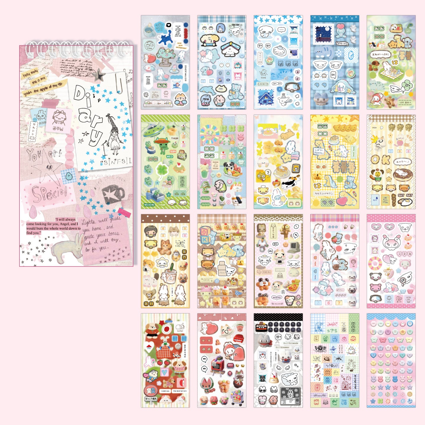 Block de stickers aestetic-20 hojas