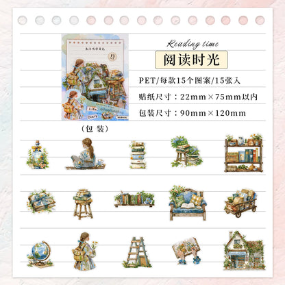Stickers life diary-15 pzas